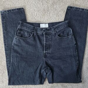 Everlane The 90's Cheeky Jeans Denim Faded Black Straight Leg High Rise Sz 27